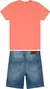 CONJUNTO INFANTIL CAMISETA E BERMUDA JEANS CARINHOSO na internet