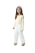 BLUSA MANGA LONGA INFANTIL MENINA COM BABADO NO OMBRO AREIA CARINHOSO