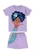 PIJAMA INFANTIL MENINA MANGA CURTA EM ALGODÃO MALWEE LILÁS - comprar online