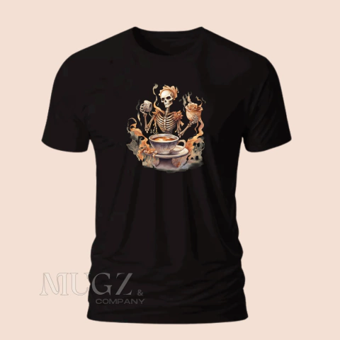 Skull Drinking Coffee