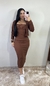 Conjunto Bolero + Vestido Canelado Midi