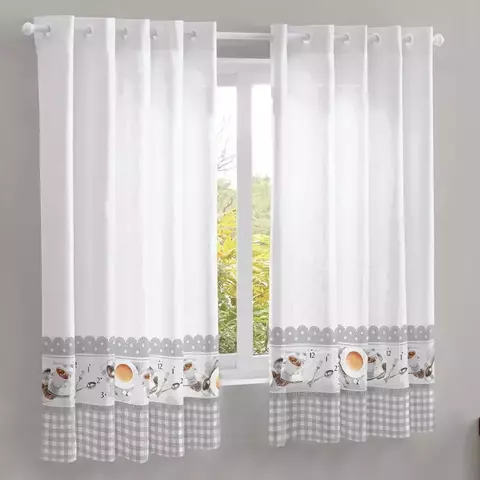 Cortina Ilhós Cozinha Poli Café 2,60 x 1,40