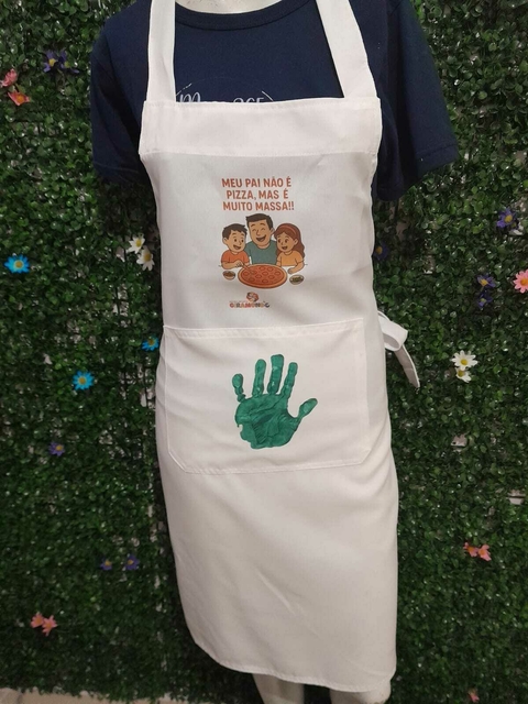 Avental com sua logo para o dia dos pais evento em escola - brindes