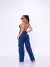 Calça Cargo Jeans lavagem escura Feminina Wide Leg Moda Casual Blogueirinha - Charme feminino