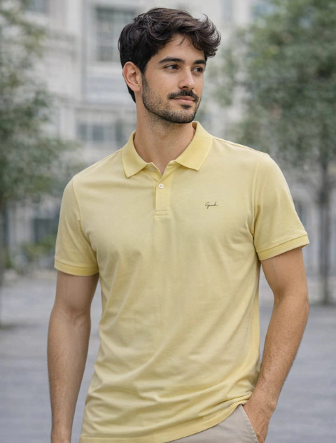 Camiseta Polo Masculina Casual Piquet Slim