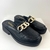 Lumi - Mocassim Mule com aberto com fivela dourada