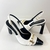Noa - Scarpin Slingback Preto e Branco salto retangular na internet