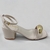 Hilo - Sandália Salto bloco com fivela dourada - Off-White - comprar online