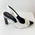 Noa - Scarpin Slingback Preto e Branco salto retangular - comprar online