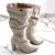 Kyoto - Bota drapeada Off-White salto quadrado - comprar online