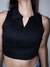 Blusa de decote V com gola - ALEST