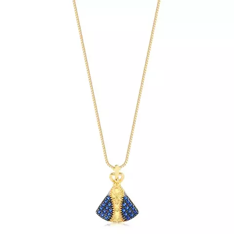 PINGENTE NOSSA SENHORA APARECIDA COM ZIRCÔNIAS AZUL - comprar online