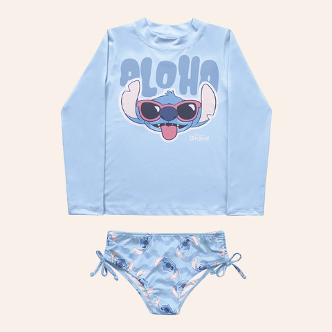 CONJUNTO DE BIQUINI EM MALHA 96%POLIESTER 4%ELASTANO FEMININO AZUL