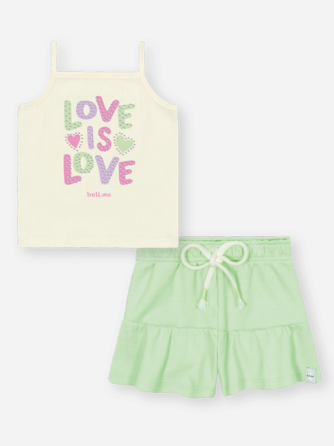 Conjunto Feminino Regata E Shorts Natural