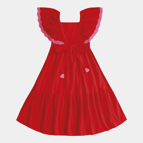 VESTIDO EM MALHA 93%ALGODAO 6%POLIESTER 1%ELASTANO FEMININO LARANJA VIBRANTE -