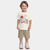 CONJUNTO CAMISETA E BERMUDA EM MALHA 100%ALGODAO MASCULINO MARFIM/CAMELO