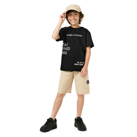 Conjunto Masculino Camiseta + Bermuda Preto