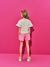 CONJ BLUSA E SHORTS NATURAL/ROSA CONFETE - loja online