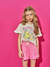 CONJ BLUSA E SHORTS NATURAL/ROSA CONFETE