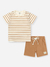 CONJ CAMISETA E BERMUDA MARROM BELGA