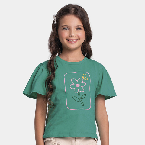 BLUSA EM MALHA 100%ALGODAO FEMININA 04 VERDE ESMERALDA