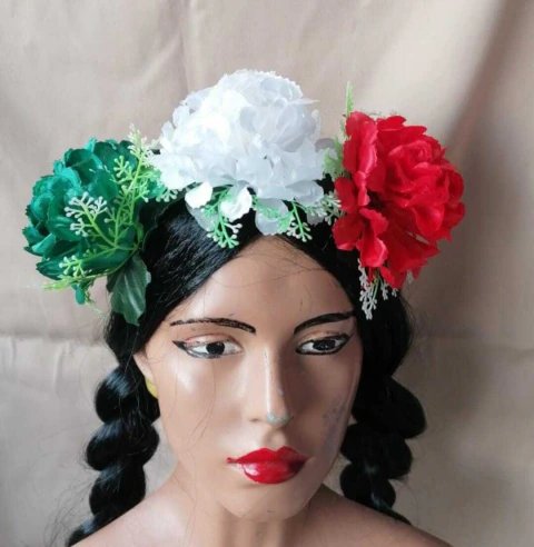 Tocado diadema tricolor