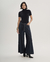 Calça Pantalona Maria Jeans Escuro Fluida