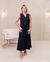 Conjunto Léa Colete e Saia em Viscolinho Preto - comprar online