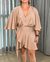 Vestido Helen em Viscose com amarração lateral Champagne na internet