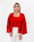 Twin Set Zita em Tricô com furos trabalhado em Fio Freddo Vermelho - loja online