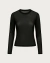 Blusa Segunda Pele em Tule Liso Preto | Modelo Ariana na internet