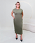 Vestido Aurora Em Viscose com Moletom Bambu Verde Militar - comprar online