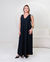 Vestido Luana em Linho Regata Alça Elástica Preto - comprar online