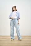 WIDE LEG CELESTE CLASICO BOLSILLO PULIDO RIGIDO - comprar online
