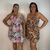 Kit Com 2 Vestidos Liganete Feminino Malha Fria Alça Decote V Soltinho Moda Casual - Estampas Diversas - loja online