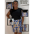 Kit com 2 Shorts Senhora em Liganete Estampado, Conforto, Praticidade e Estilo Casual - loja online