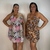 Kit Com 2 Vestidos Liganete Feminino Malha Fria Alça Decote V Soltinho Moda Casual - Estampas Diversas - comprar online