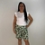 Short Feminino Senhora em Liganete Estampado, Conforto, Praticidade e Estilo Casual - Chantilly Modas