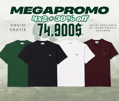 ¡4x2 remeras Lacoste + 30% OFF! - comprar online