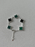 Pulseira trevo G verde & zircônia prata 30