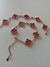 Pulseira trevo G rosa & zircônia dourada na internet