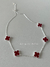 Colar trevo vermelho G prata 30