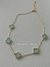 Colar trevo G azul claro dourado - comprar online