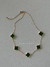 Colar trevo G verde dourado - comprar online