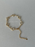 Pulseira trevo P cristal dourada