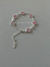 Pulseira trevo P rosa & zircônia prata 30