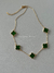 Colar trevo G verde dourado