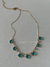Colar Charms trevo azul dourado