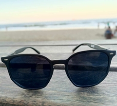 Óculos de sol BEACH preto fosco - hexagonal - PINENUT