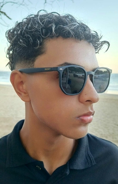 Óculos de sol BEACH preto fosco - hexagonal - comprar online